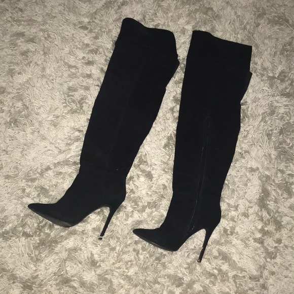 Thigh high faux suede boot - Picture 1 of 6
